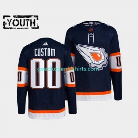 Edmonton Oilers Custom Adidas 2022-2023 Reverse Retro Marine Authentic Shirt - Kinderen